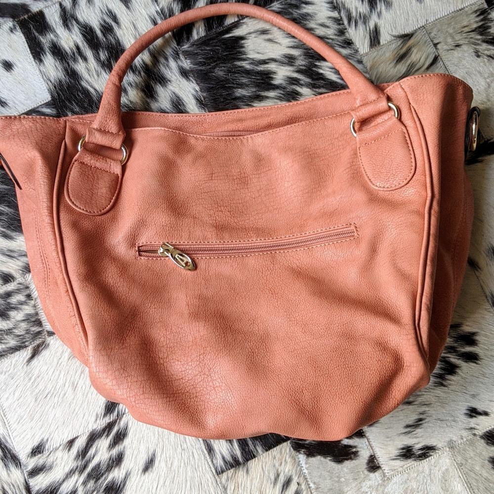 Coral Boho Chic tote
